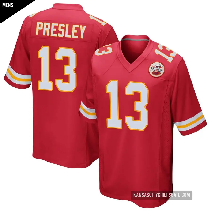 Men's Kansas City Chiefs ＃13 Hal Presley Red Game Team Color Jersey