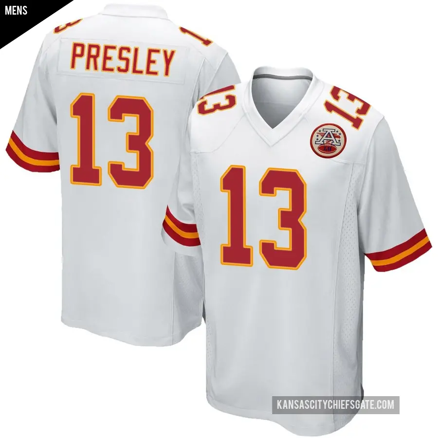 Men's Kansas City Chiefs ＃13 Hal Presley White Game Jersey