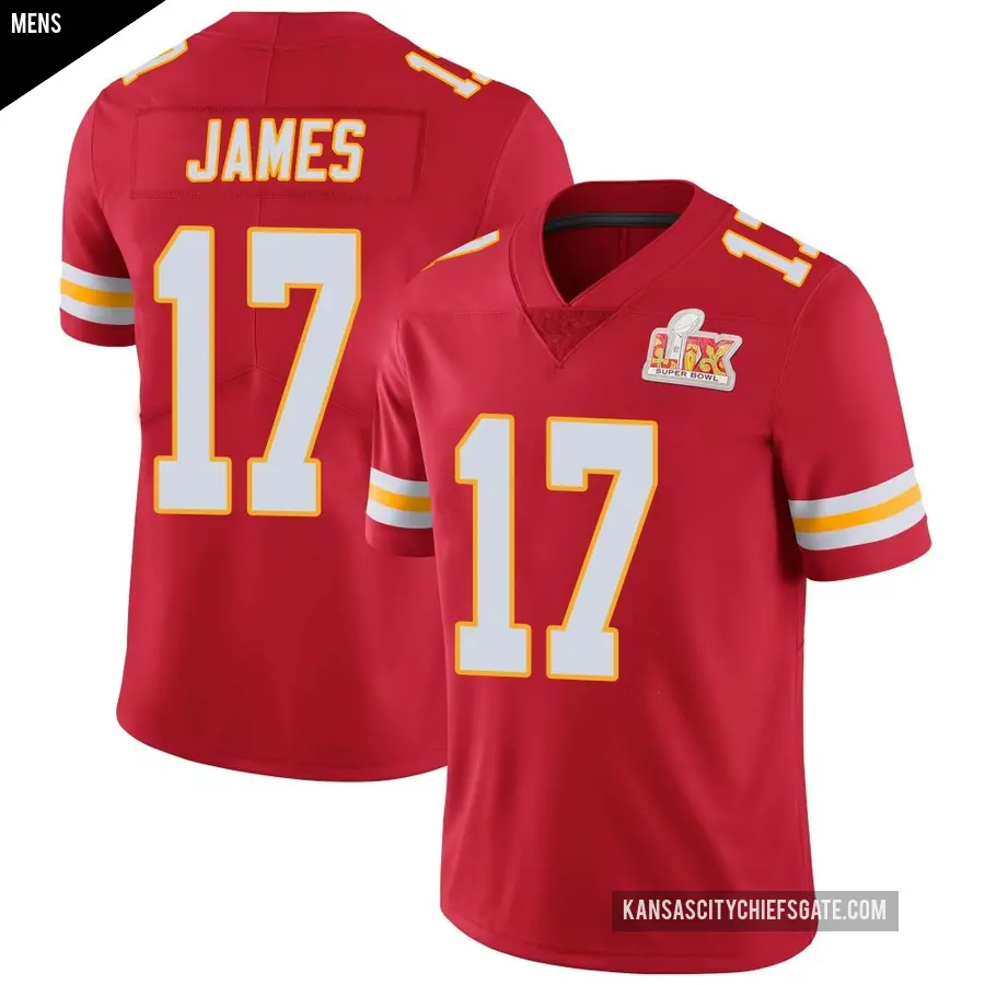 Men's Kansas City Chiefs ＃17 Richie James Red Limited Team Color Vapor Untouchable Super Bowl LIX Jersey
