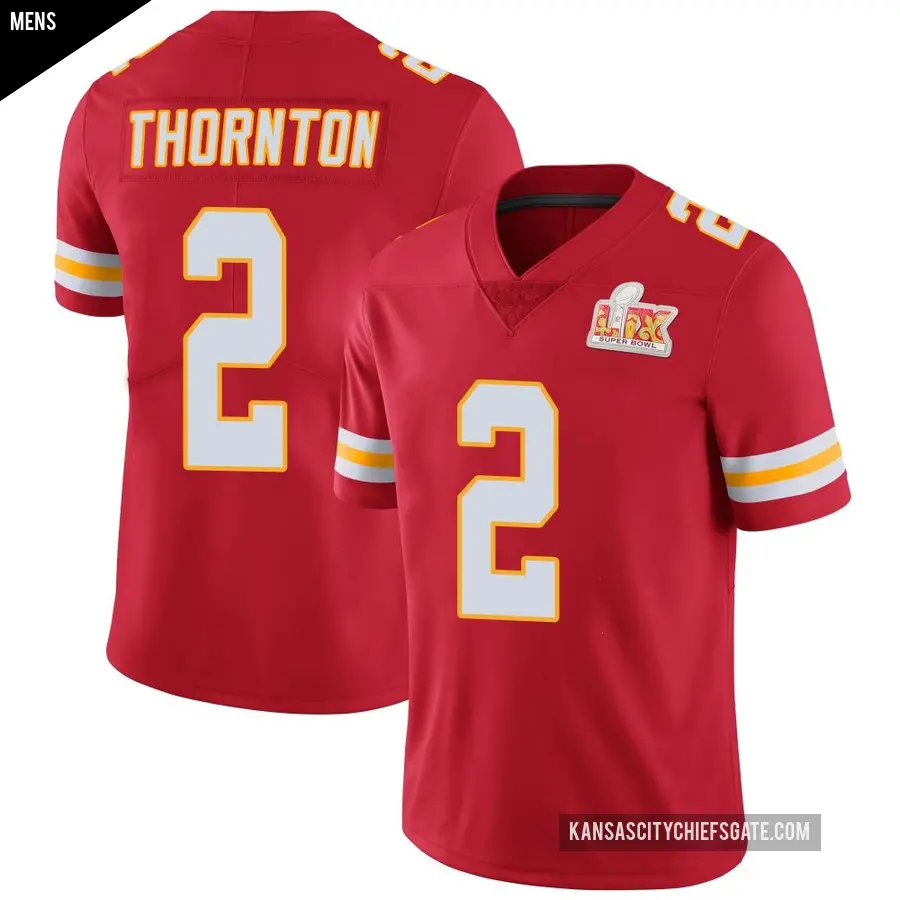 Men's Kansas City Chiefs ＃2 Tyquan Thornton Red Limited Team Color Vapor Untouchable Super Bowl LIX Jersey