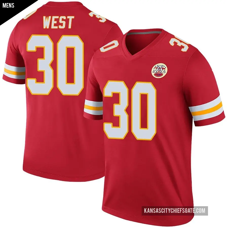 Men&#039;s Kansas City Chiefs &#65283;30 Charcandrick West Red Legend Color Rush Jersey