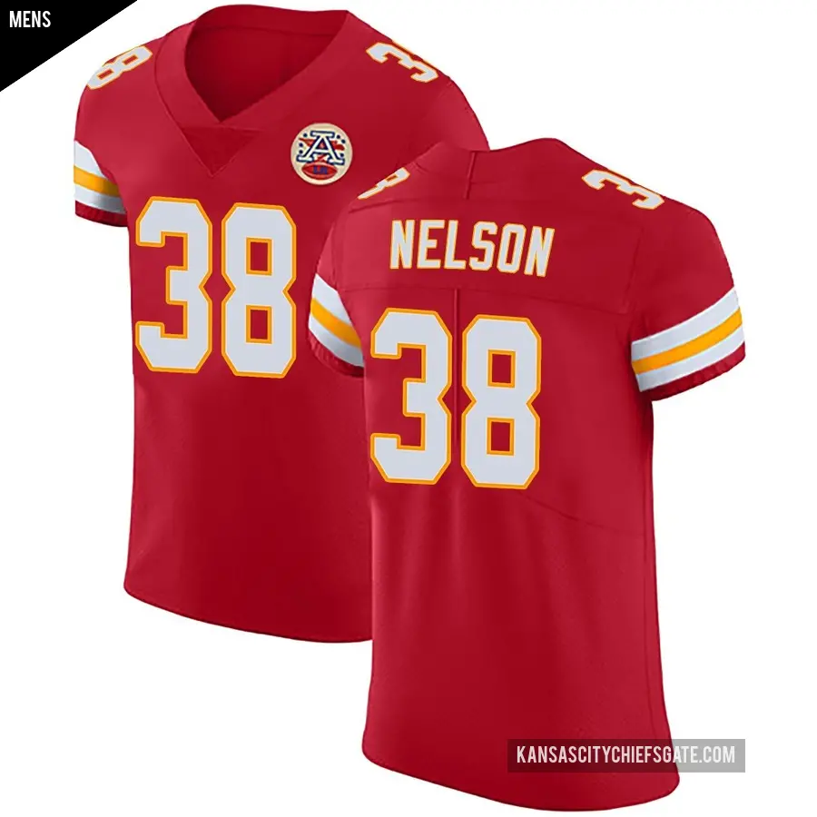 Men's Kansas City Chiefs ＃38 Steven Nelson Red Elite Team Color Vapor Untouchable Jersey