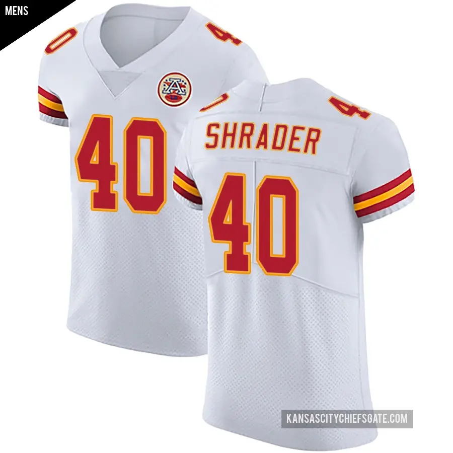Men s Kansas City Chiefs 40 Spencer Shrader White Elite Vapor Untouchable Jersey Chiefs Store