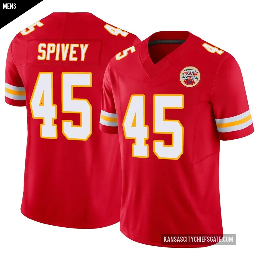Men's Kansas City Chiefs ＃45 Geor'Quarius Spivey Red Limited Vapor F.U.S.E. Jersey