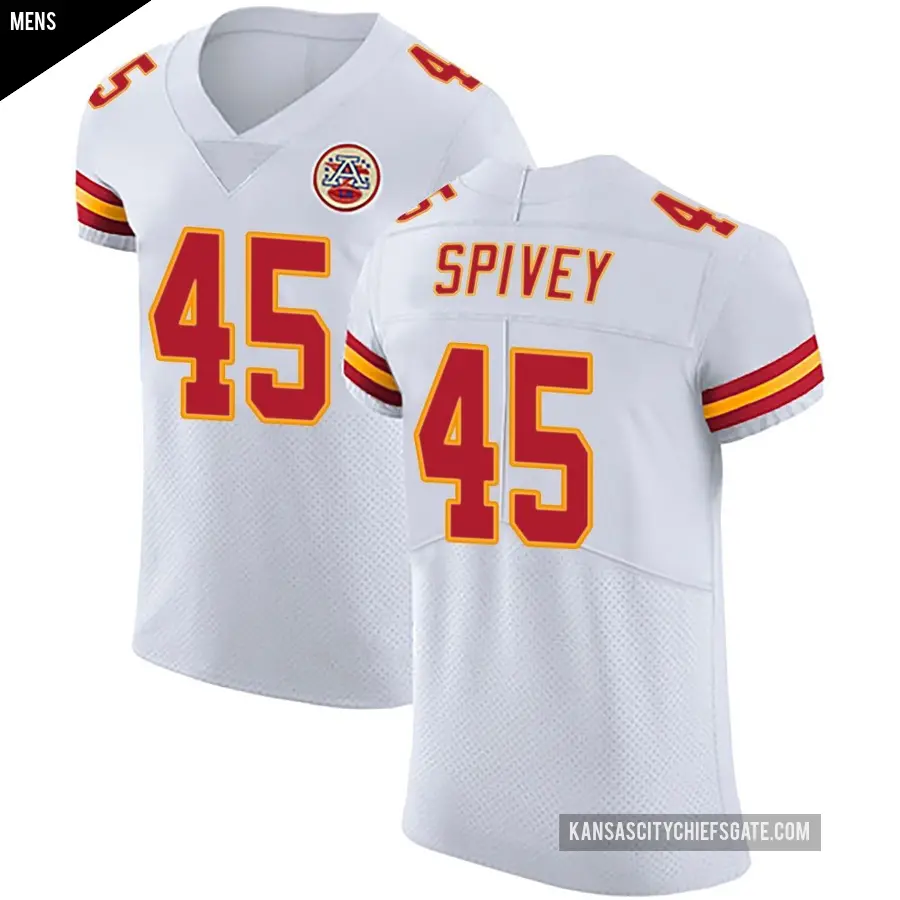 Men's Kansas City Chiefs ＃45 Geor'Quarius Spivey White Elite Vapor Untouchable Jersey