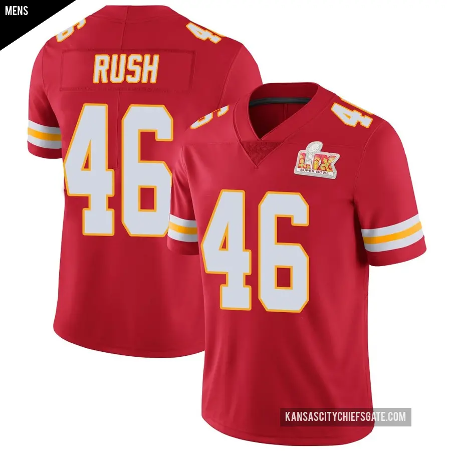 Men's Kansas City Chiefs ＃46 Darius Rush Red Limited Team Color Vapor Untouchable Super Bowl LIX Jersey