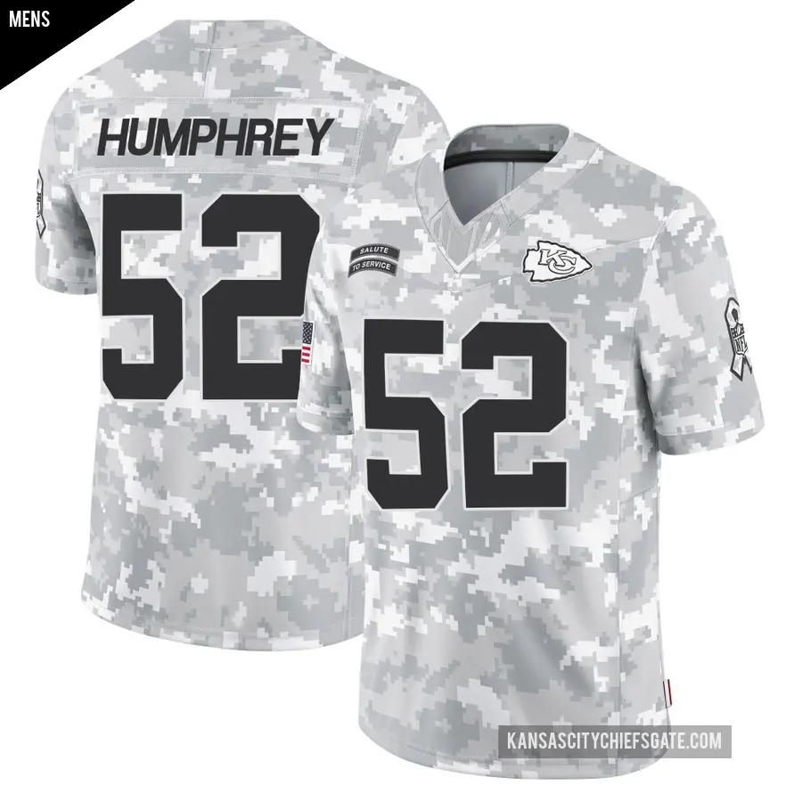 Men's Kansas City Chiefs ＃52 Creed Humphrey Arctic Camo Limited 2024 Salute to Service Jersey
