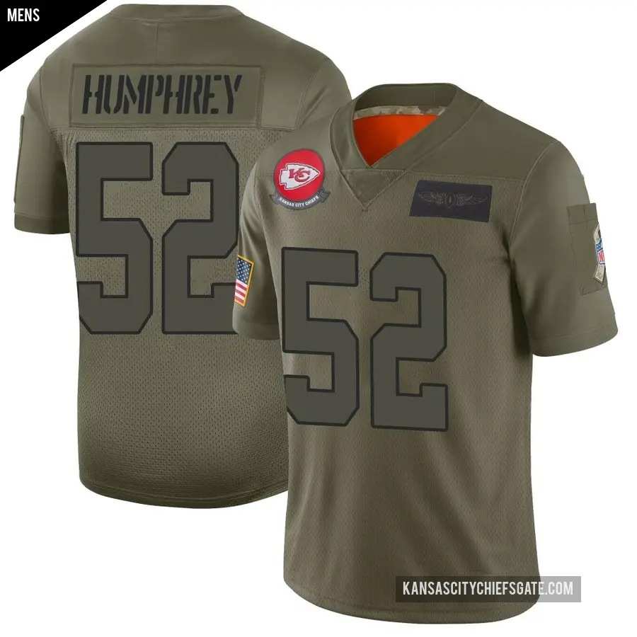 Men&#039;s Kansas City Chiefs &#65283;52 Creed Humphrey Camo Limited 2019 Salute to Service Jersey