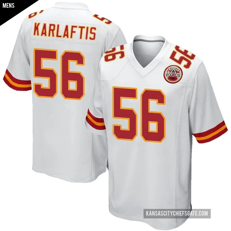 Men's Kansas City Chiefs ＃56 George Karlaftis White Game Jersey