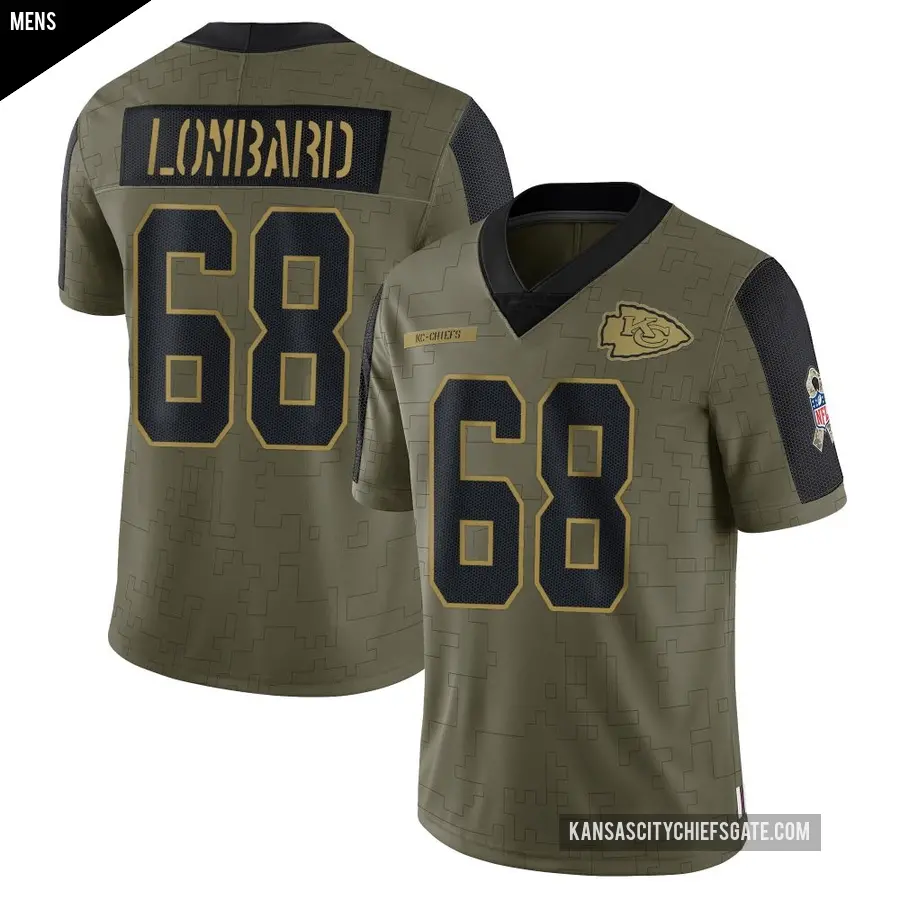 Men's Kansas City Chiefs ＃68 Joey Lombard Olive Limited 2021 Salute To Service Jersey