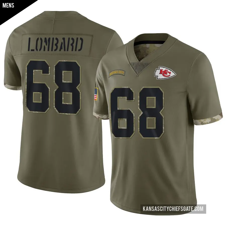 Men's Kansas City Chiefs ＃68 Joey Lombard Olive Limited 2022 Salute To Service Jersey