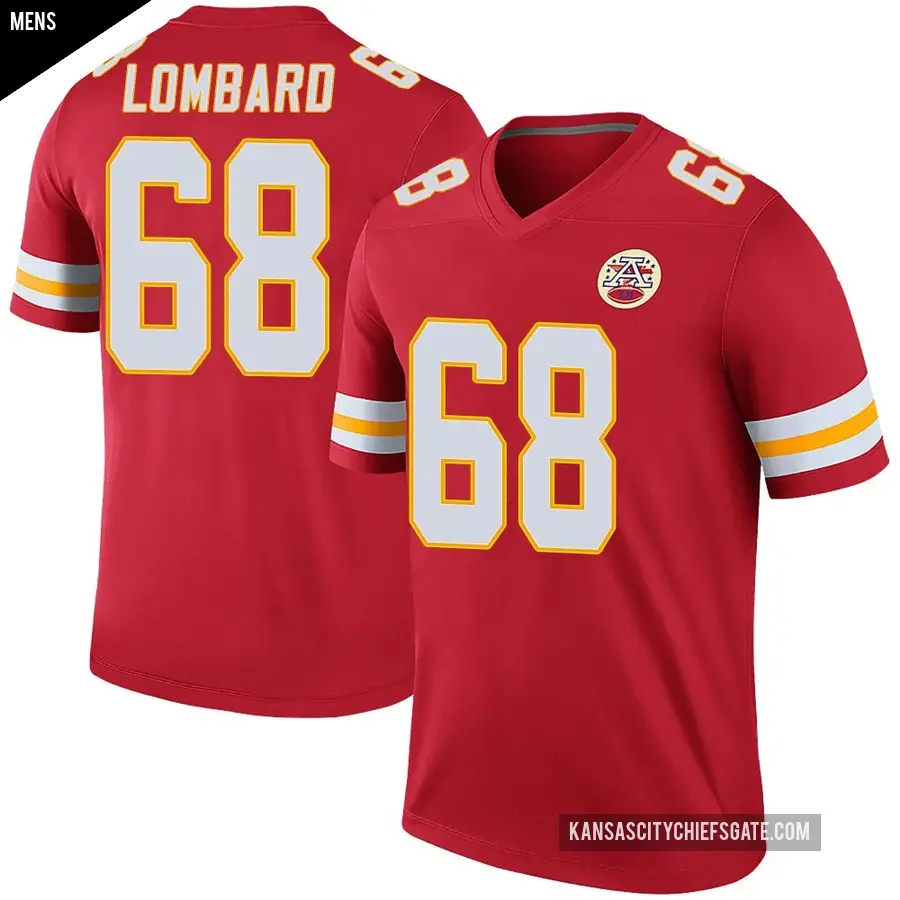 Men's Kansas City Chiefs ＃68 Joey Lombard Red Legend Color Rush Jersey