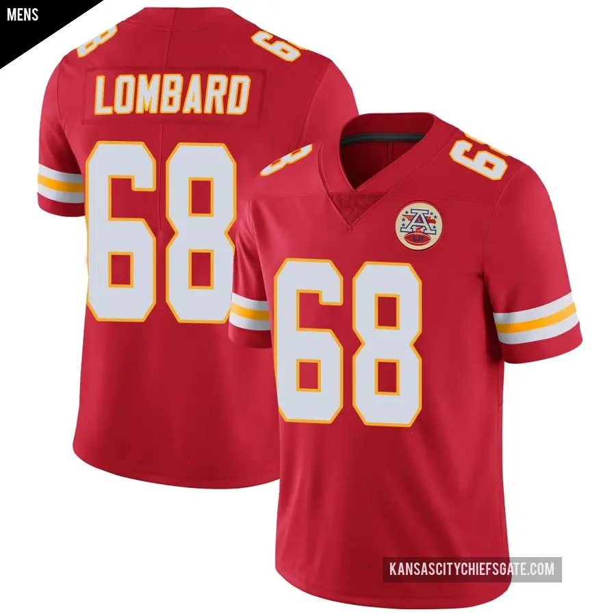 Men's Kansas City Chiefs ＃68 Joey Lombard Red Limited Team Color Vapor Untouchable Jersey