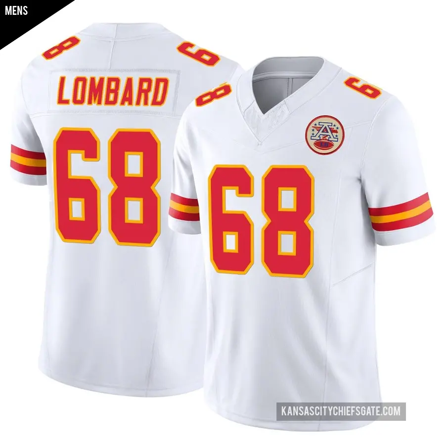 Men's Kansas City Chiefs ＃68 Joey Lombard White Limited Vapor F.U.S.E. Jersey