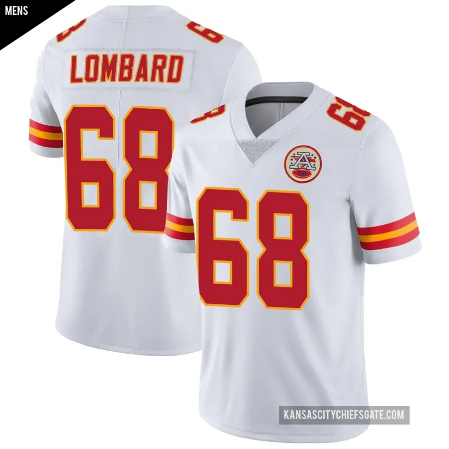 Men's Kansas City Chiefs ＃68 Joey Lombard White Limited Vapor Untouchable Jersey