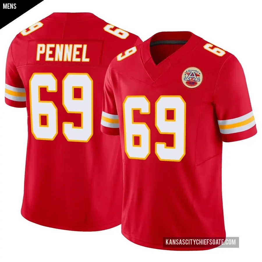 Men's Kansas City Chiefs ＃69 Mike Pennel Red Limited Vapor F.U.S.E. Jersey