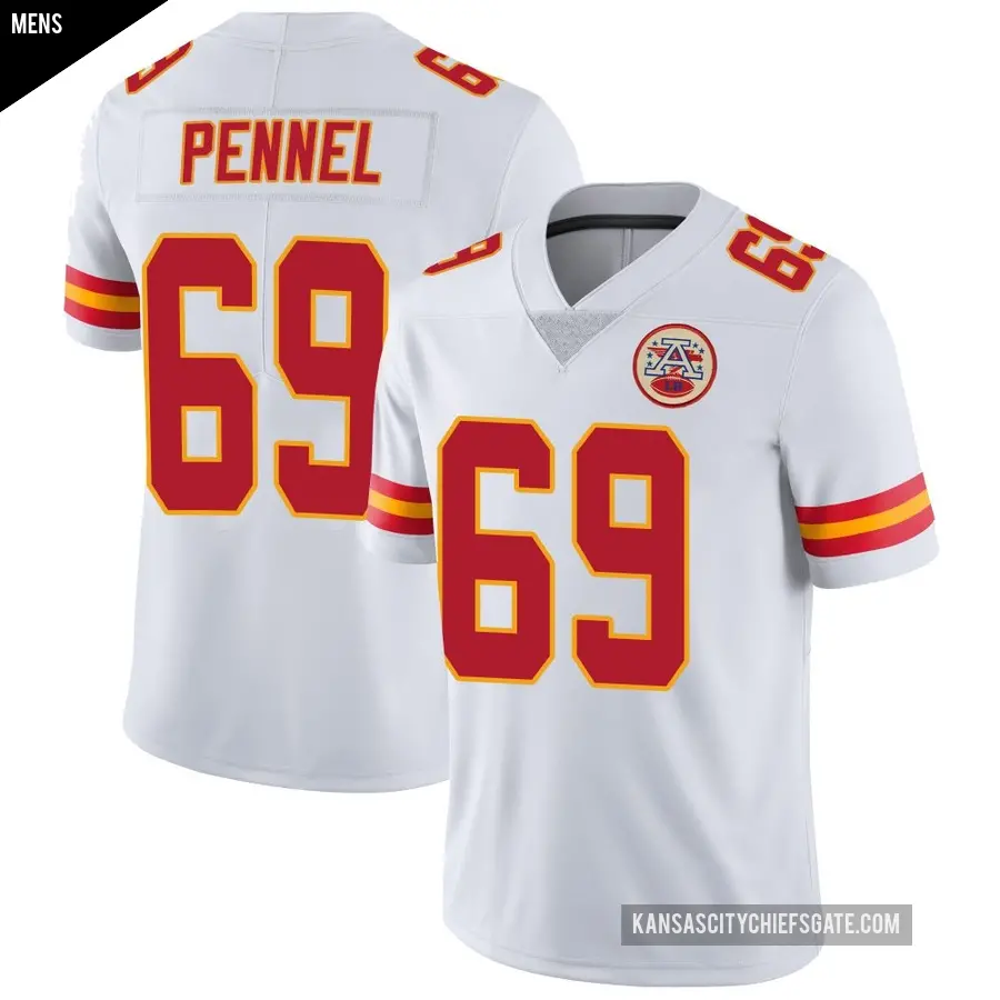 Men's Kansas City Chiefs ＃69 Mike Pennel White Limited Vapor Untouchable Jersey