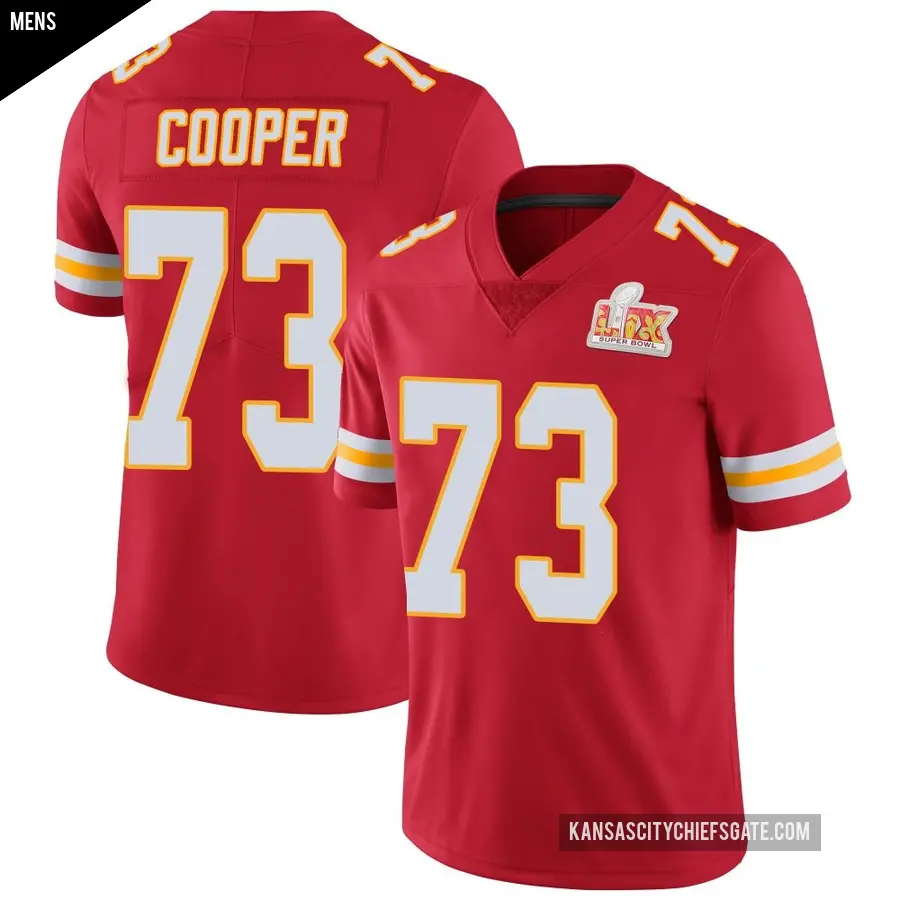 Men's Kansas City Chiefs ＃73 Dalton Cooper Red Limited Team Color Vapor Untouchable Super Bowl LIX Jersey