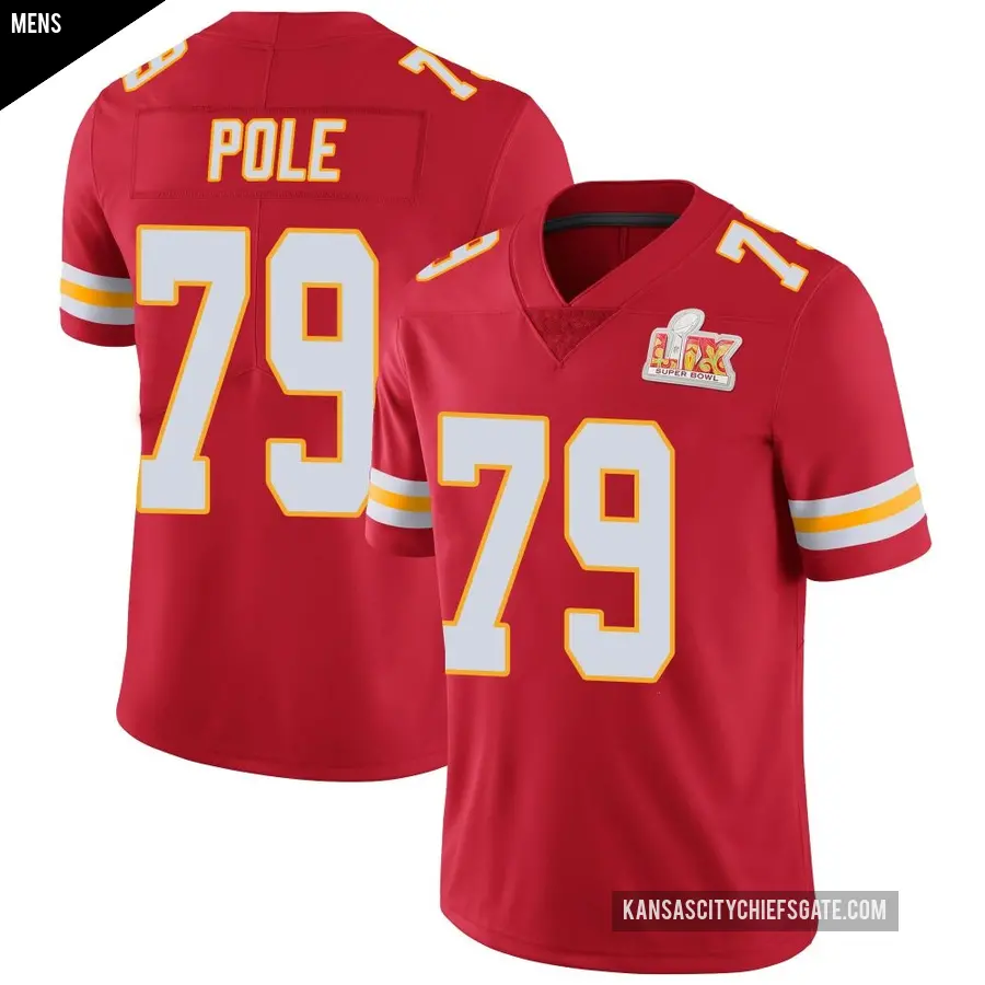 Men's Kansas City Chiefs ＃79 Esa Pole Red Limited Team Color Vapor Untouchable Super Bowl LIX Jersey