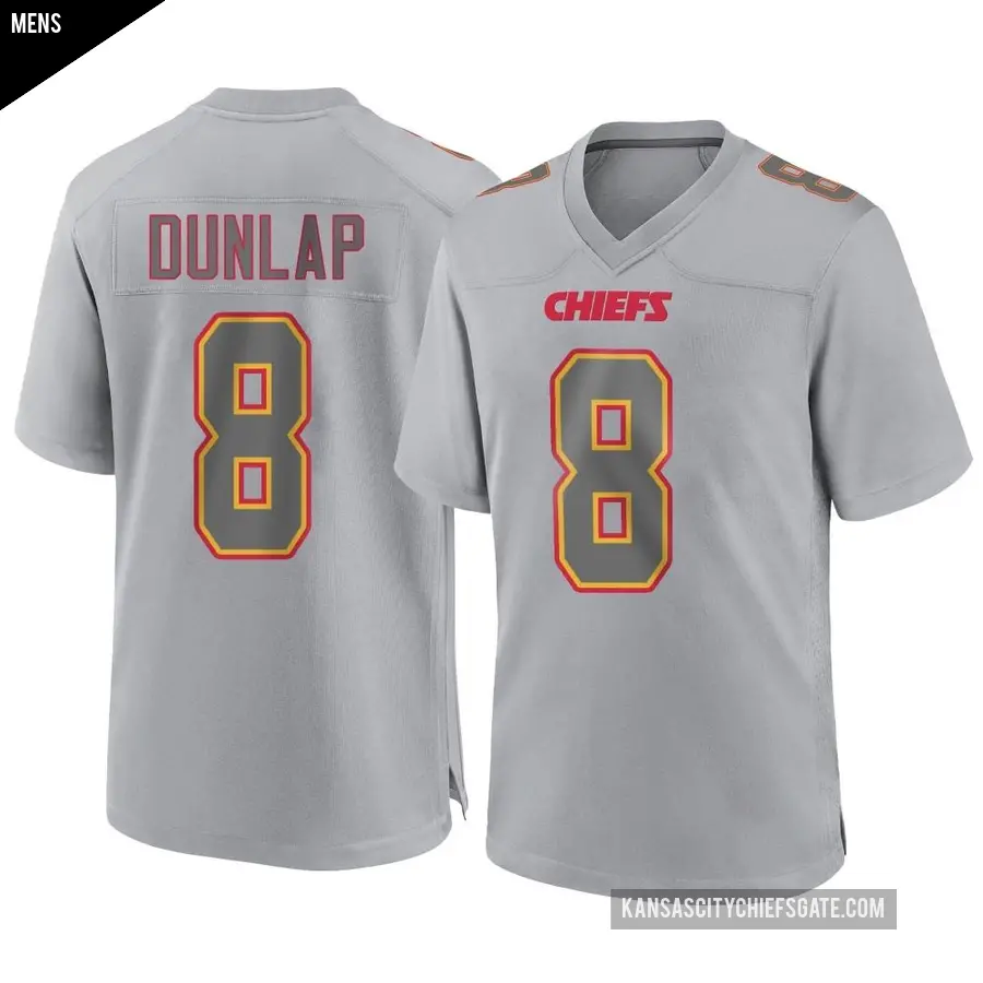 Men's Kansas City Chiefs ＃8 Carlos Dunlap Gray Game Atmosphere Fashion Jersey