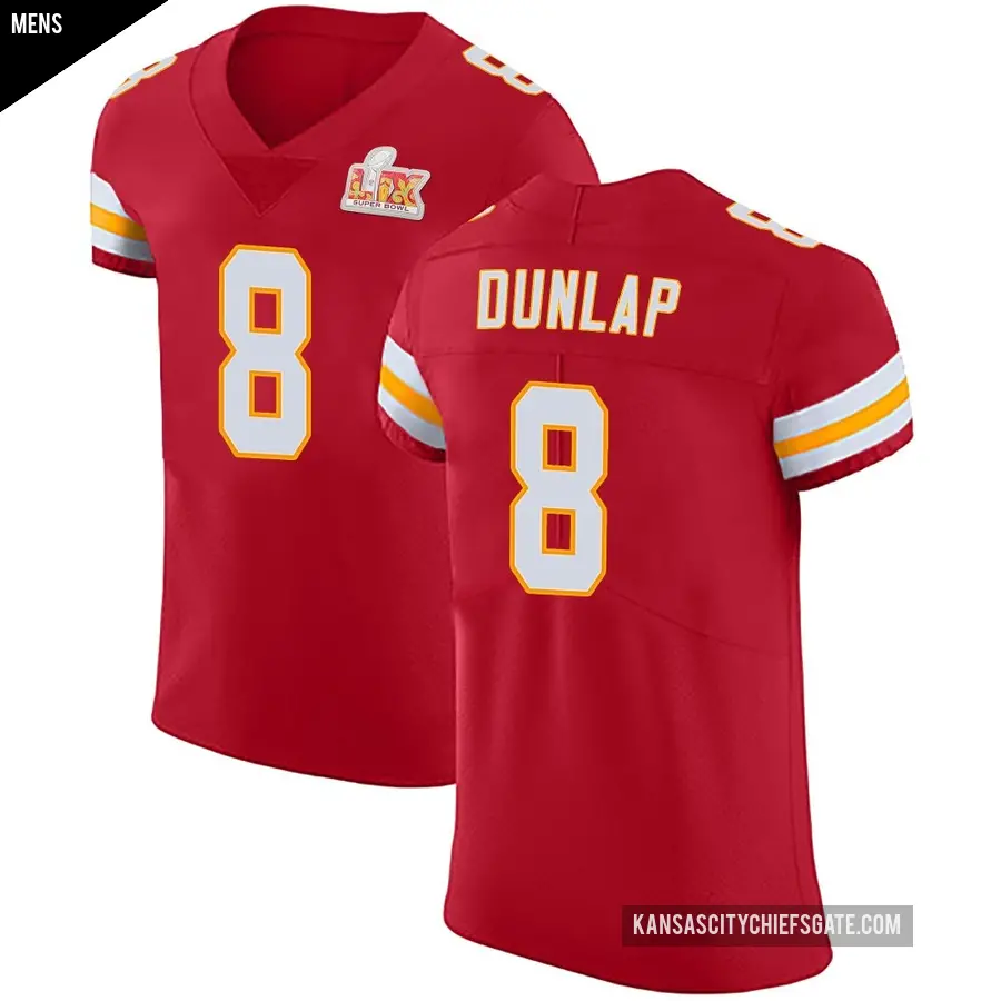 Men's Kansas City Chiefs ＃8 Carlos Dunlap Red Elite Team Color Vapor Untouchable Super Bowl LIX Jersey