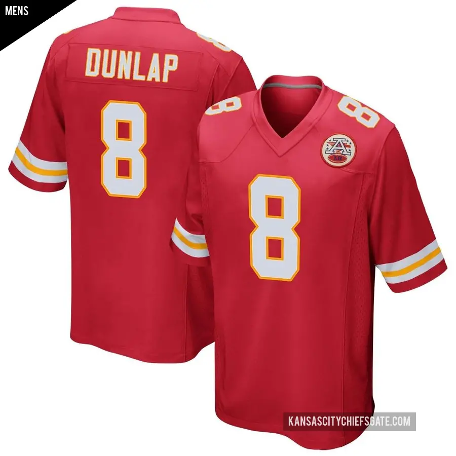 Men's Kansas City Chiefs ＃8 Carlos Dunlap Red Game Team Color Jersey