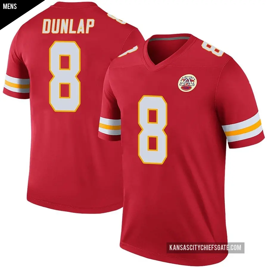 Men's Kansas City Chiefs ＃8 Carlos Dunlap Red Legend Color Rush Jersey