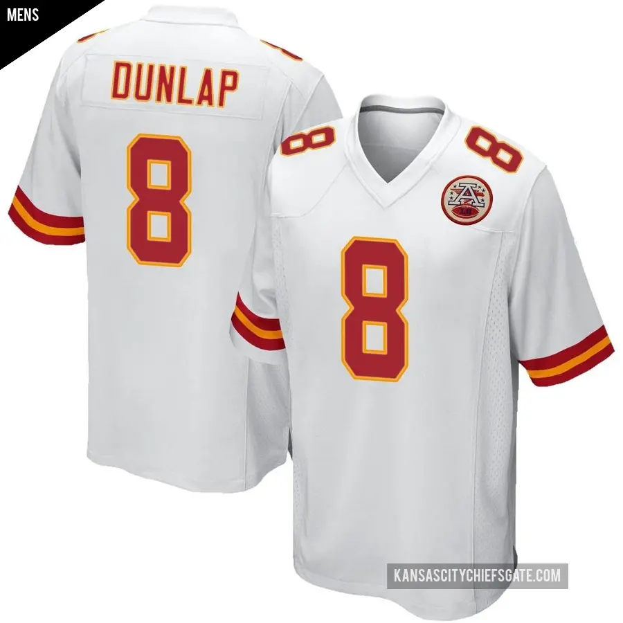 Men's Kansas City Chiefs ＃8 Carlos Dunlap White Game Jersey