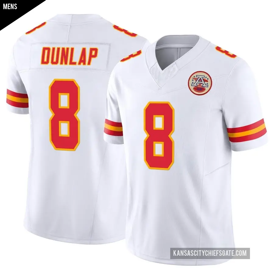 Men's Kansas City Chiefs ＃8 Carlos Dunlap White Limited Vapor F.U.S.E. Jersey