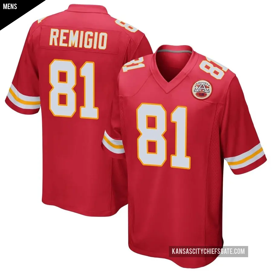 Men's Kansas City Chiefs ＃81 Nikko Remigio Red Game Team Color Jersey