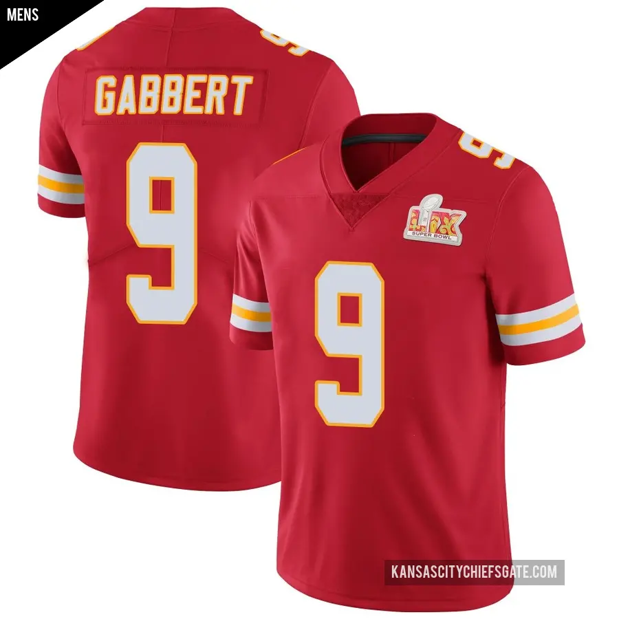 Men's Kansas City Chiefs ＃9 Blaine Gabbert Red Limited Team Color Vapor Untouchable Super Bowl LIX Jersey