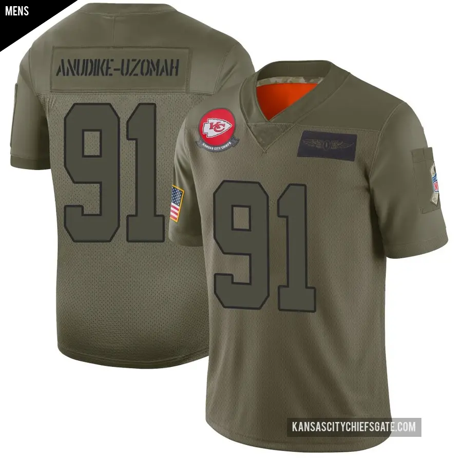 Men's Kansas City Chiefs ＃91 Felix Anudike-Uzomah Camo Limited 2019 Salute to Service Jersey