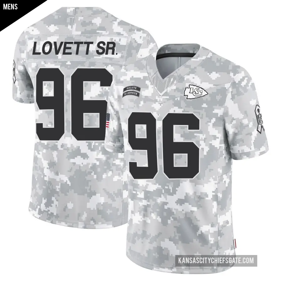 Men's Kansas City Chiefs ＃96 Fabien Lovett Sr. Arctic Camo Limited 2024 Salute to Service Jersey
