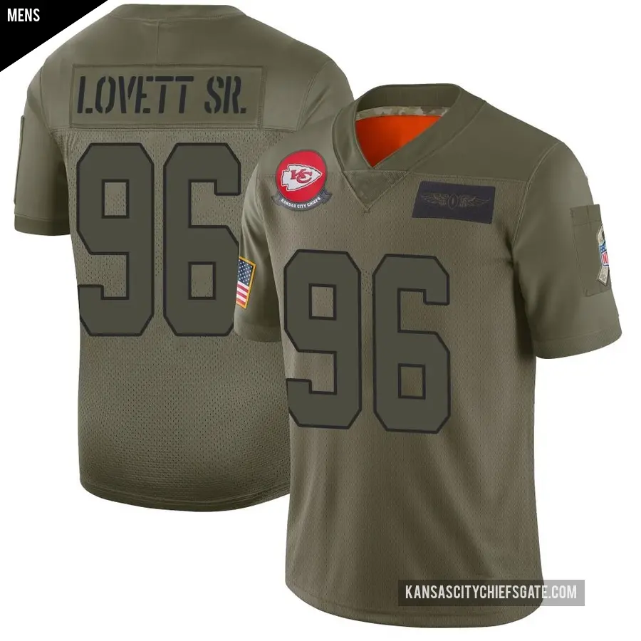 Men's Kansas City Chiefs ＃96 Fabien Lovett Sr. Camo Limited 2019 Salute to Service Jersey