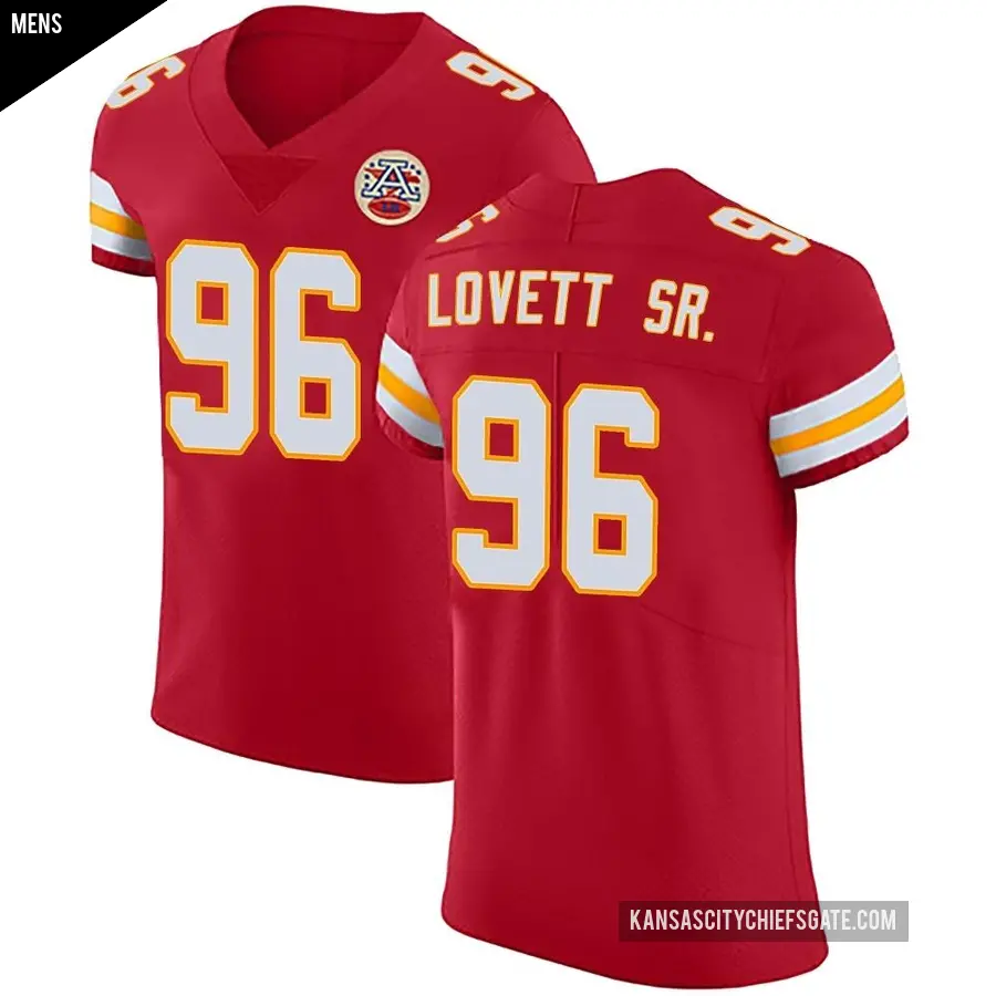 Men's Kansas City Chiefs ＃96 Fabien Lovett Sr. Red Elite Team Color Vapor Untouchable Jersey