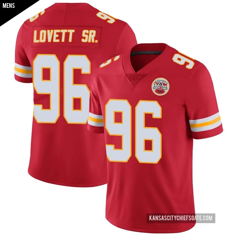Men's Kansas City Chiefs ＃96 Fabien Lovett Sr. Red Limited Team Color Vapor Untouchable Jersey
