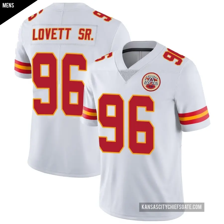 Men's Kansas City Chiefs ＃96 Fabien Lovett Sr. White Limited Vapor Untouchable Jersey