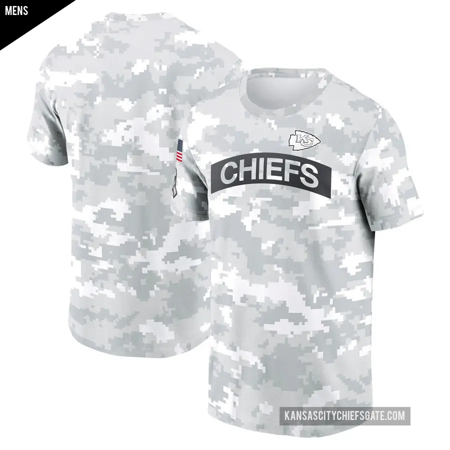 Men's Kansas City Chiefs Arctic Camo 2024 Salute To Service Performance T-Shirt