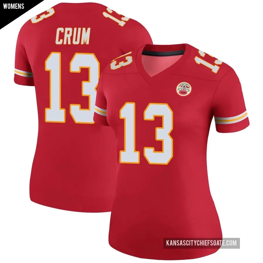 Women s Kansas City Chiefs 13 Dustin Crum Red Legend Color Rush Jersey