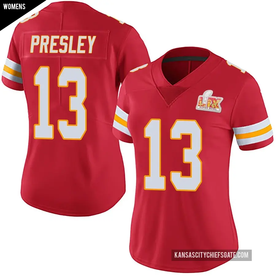 Women's Kansas City Chiefs ＃13 Hal Presley Red Limited Team Color Vapor Untouchable Super Bowl LIX Jersey