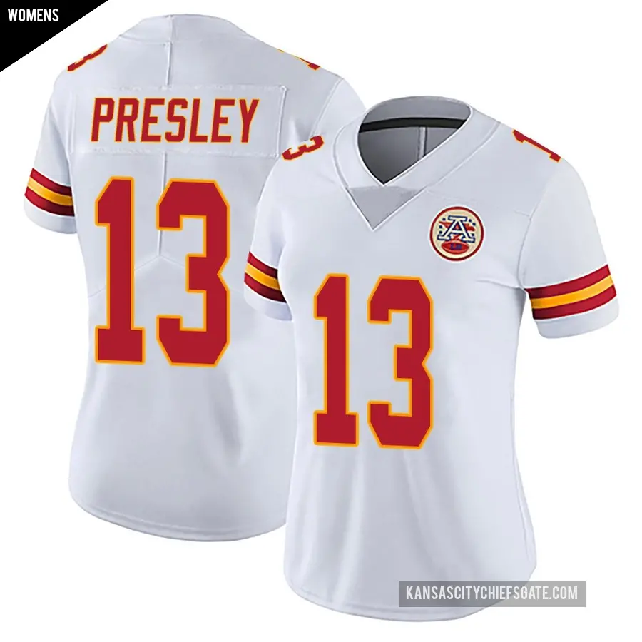 Women's Kansas City Chiefs ＃13 Hal Presley White Limited Vapor Untouchable Jersey