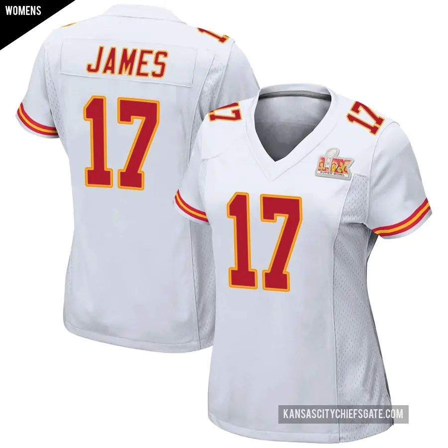 Women's Kansas City Chiefs ＃17 Richie James White Game Super Bowl LIX Jersey