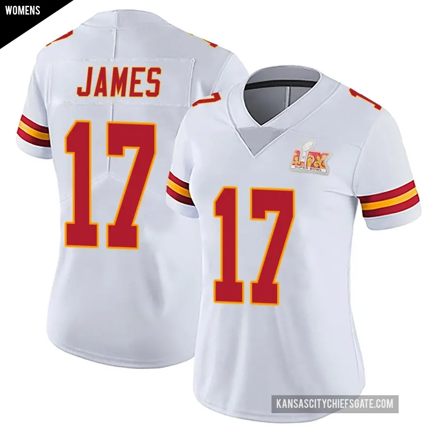 Women's Kansas City Chiefs ＃17 Richie James White Limited Vapor Untouchable Super Bowl LIX Jersey