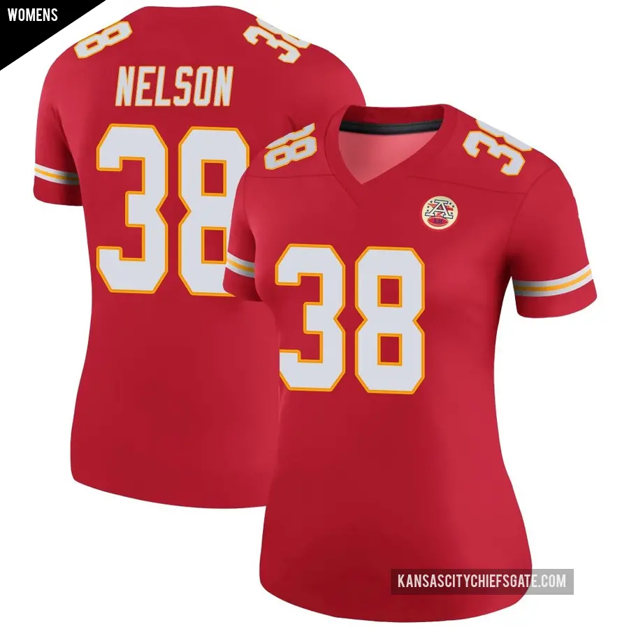 Women's Kansas City Chiefs ＃38 Steven Nelson Red Legend Color Rush Jersey