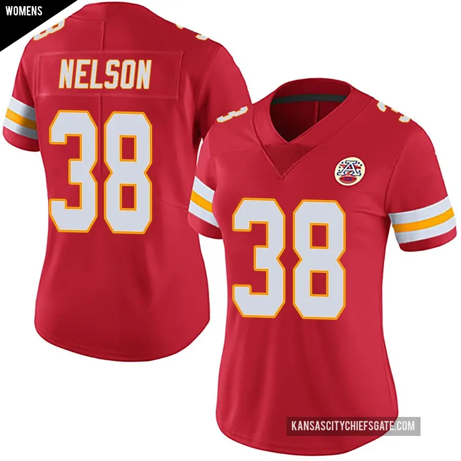 Women's Kansas City Chiefs ＃38 Steven Nelson Red Limited Team Color Vapor Untouchable Jersey