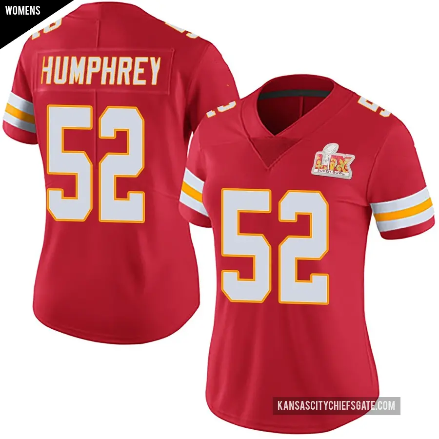 Women's Kansas City Chiefs ＃52 Creed Humphrey Red Limited Team Color Vapor Untouchable Super Bowl LIX Jersey