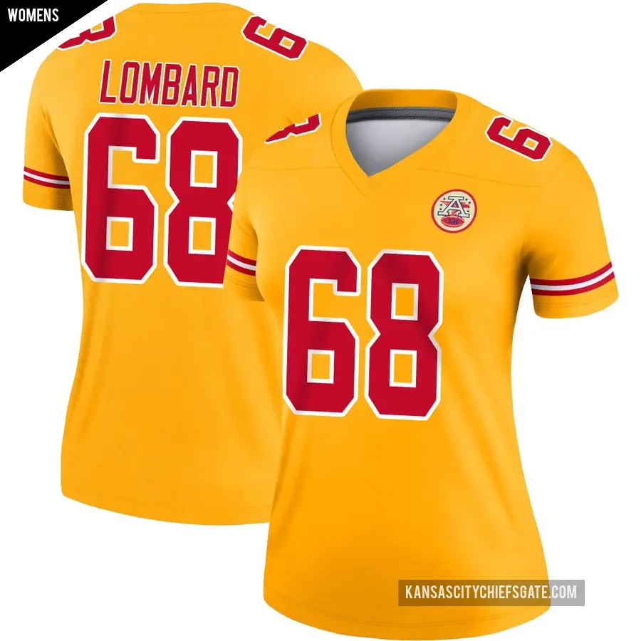 Women's Kansas City Chiefs ＃68 Joey Lombard Gold Legend Inverted Jersey