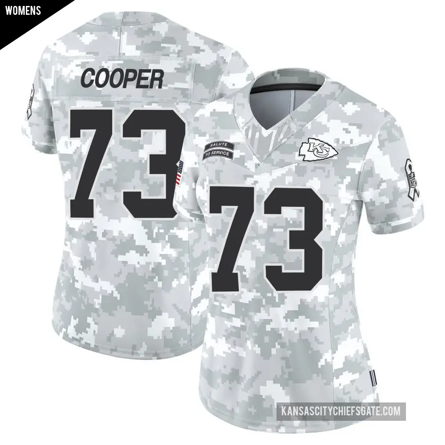 Women's Kansas City Chiefs ＃73 Dalton Cooper Arctic Camo Limited 2024 Salute to Service Jersey