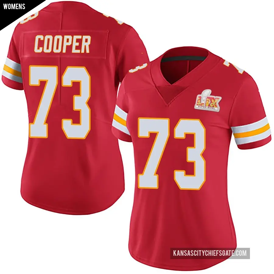 Women's Kansas City Chiefs ＃73 Dalton Cooper Red Limited Team Color Vapor Untouchable Super Bowl LIX Jersey