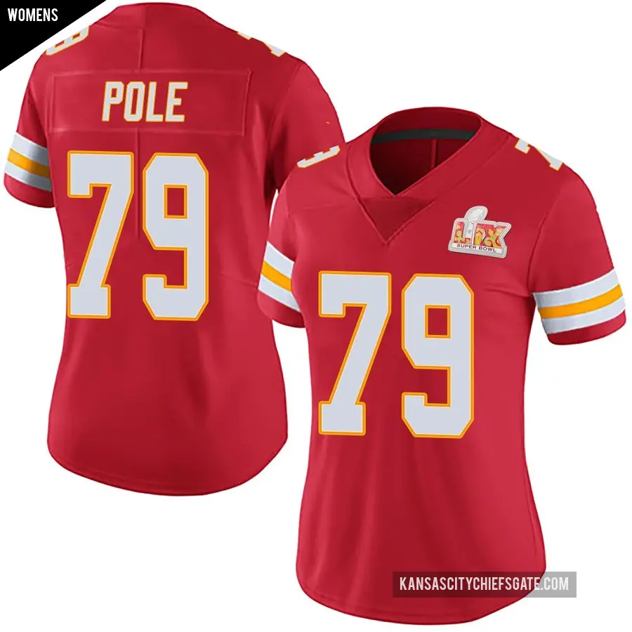 Women's Kansas City Chiefs ＃79 Esa Pole Red Limited Team Color Vapor Untouchable Super Bowl LIX Jersey